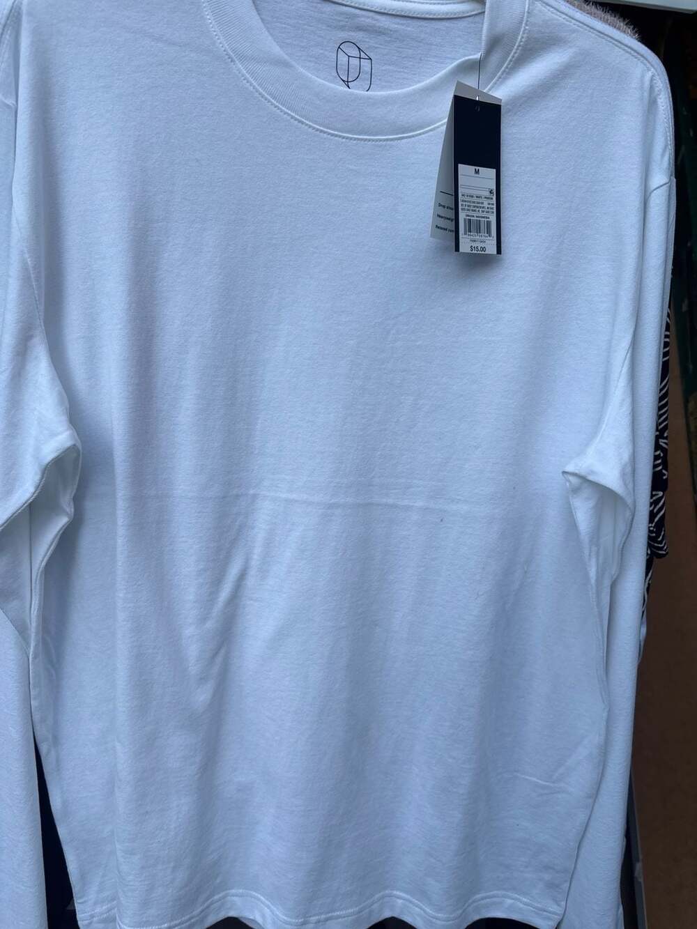 Target Brands Drop Shoulder Heavyweight Long Sleeve T-Shirt White Size M